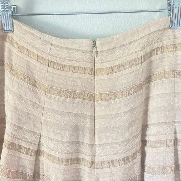 Oscar de la Renta women’s brown and beige a-line skirt size 16 boho fairy - Picture 8 of 9